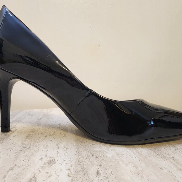 Calvin Klein Womens Gayle Poi Black Patent 10M - A005 - Picture 4 of 11